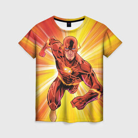 Женская футболка 3D с принтом The Flash , 100% полиэфир ( синтетическое хлопкоподобное полотно) | прямой крой, круглый вырез горловины, длина до линии бедер | barry allen | the flash | vdzabma | барри аллен | флэш
