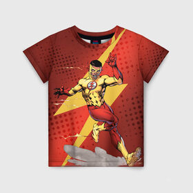 Детская футболка 3D с принтом Kid Flash , 100% гипоаллергенный полиэфир | прямой крой, круглый вырез горловины, длина до линии бедер, чуть спущенное плечо, ткань немного тянется | kid flash | the flash | vdzabma | wally west | кид флэш | уолли уэст | флэш
