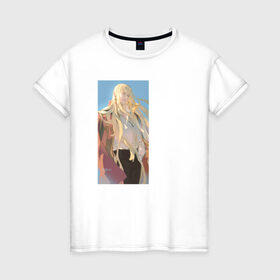 Женская футболка хлопок с принтом Ходячий замок (Хаул) , 100% хлопок | прямой крой, круглый вырез горловины, длина до линии бедер, слегка спущенное плечо | анимация | аниме | классика | миядзаки | хаул | япония