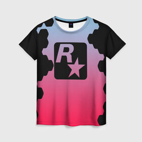 Женская футболка 3D с принтом ROCK STAR GAMES , 100% полиэфир ( синтетическое хлопкоподобное полотно) | прямой крой, круглый вырез горловины, длина до линии бедер | game | gamer | rdr2 | red dead redemption 2 | rockstar studios | игры