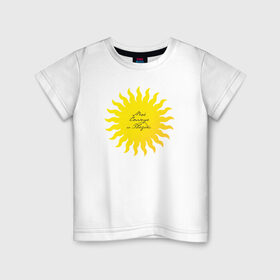 Детская футболка хлопок с принтом Солнце моей жизни (м) , 100% хлопок | круглый вырез горловины, полуприлегающий силуэт, длина до линии бедер | желтое | жизни | кхал | моей | мужская парная | парные | подарок на 14 февраля | солнце | солнце моей жизни | солнышко