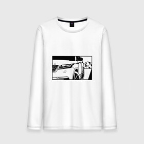 Мужской лонгслив хлопок с принтом Range Rover Evoque Черно-белый , 100% хлопок |  | range rover evoque | горы | дорога | иллюстрация | колеса | машина | фары | черно белый