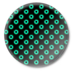 Значок с принтом Сфера паттерн ,  металл | круглая форма, металлическая застежка в виде булавки | Тематика изображения на принте: геометрия | иллюзия | круг | орнамент | узор