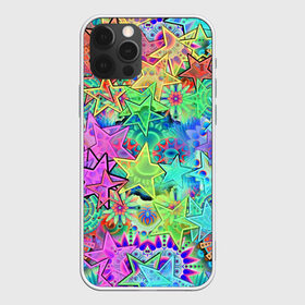 Чехол для iPhone 12 Pro Max с принтом Цветные звезды , Силикон |  | kaleidoscope | pattern | polyscape | space | textures | tie dye | абстракт | волны | вселенная | геометрия | звезды | каледоскоп | космос | паттерн | полигон | полискейп | природа | разводы | тай дай | текстура | текстуры | узор