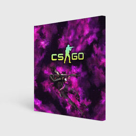 Холст квадратный с принтом CS GO Purple madness , 100% ПВХ |  | Тематика изображения на принте: counter strike | cs go | дым | контра | кс го | фиолетовый