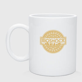 Кружка с принтом Bioshock Golden Logo , керамика | объем — 330 мл, диаметр — 80 мм. Принт наносится на бока кружки, можно сделать два разных изображения | bioshock infinite | little sister | биошок | большой папочка | винтаж | ретро | сестра