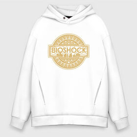 Мужское худи Oversize хлопок с принтом Bioshock Golden Logo , френч-терри — 70% хлопок, 30% полиэстер. Мягкий теплый начес внутри —100% хлопок | боковые карманы, эластичные манжеты и нижняя кромка, капюшон на магнитной кнопке | Тематика изображения на принте: bioshock infinite | little sister | биошок | большой папочка | винтаж | ретро | сестра