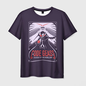 Мужская футболка 3D с принтом Code geass Код Гиас , 100% полиэфир | прямой крой, круглый вырез горловины, длина до линии бедер | anime | академия | аниме | анимэ | ашфорд | гиас | зеро | код гиас | лелуш | лулу | черный принц