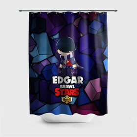 Штора 3D для ванной с принтом BRAWL STARS EDGAR. , 100% полиэстер | плотность материала — 100 г/м2. Стандартный размер — 146 см х 180 см. По верхнему краю — пластиковые люверсы для креплений. В комплекте 10 пластиковых колец | 8 bit | brawl stars | byron | colette | crow | edgar | gale | leon | max | mr.p | sally leon | shark | virus 8 bit | werewolf leon | акула | байрон | берли | бравл старс | ворон | коллет | макс | оборотень | эдгар