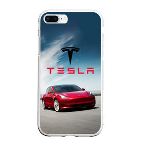 Чехол для iPhone 7Plus/8 Plus матовый с принтом Tesla Model 3 , Силикон | Область печати: задняя сторона чехла, без боковых панелей | 3 | america | auto | car | electric | elon | model | motors | musk | tesla | usa | vehicle | авто | америка | илон | маск | модель | сша | тесла | электромобиль