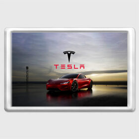 Магнит 45*70 с принтом Tesla Roadster , Пластик | Размер: 78*52 мм; Размер печати: 70*45 | america | auto | car | electric | elon | motors | musk | roadster | tesla | usa | vehicle | авто | америка | илон | маск | модель | сша | тесла | электромобиль