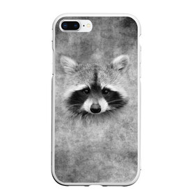 Чехол для iPhone 7Plus/8 Plus матовый с принтом Енот , Силикон | Область печати: задняя сторона чехла, без боковых панелей | animal | raccoon | енот | животное | животные | зверь | хищник