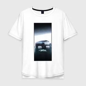 Мужская футболка хлопок Oversize с принтом Кибертрак , 100% хлопок | свободный крой, круглый ворот, “спинка” длиннее передней части | будущее | гараж | иллюстрация | кибертрак | машина | тень | тесла | фары | фотошоп