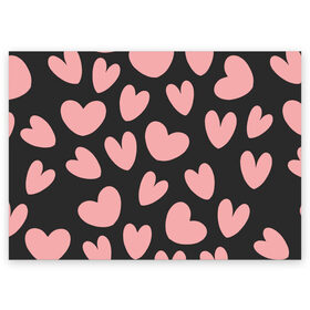 Поздравительная открытка с принтом Сердечки , 100% бумага | плотность бумаги 280 г/м2, матовая, на обратной стороне линовка и место для марки
 | 14 february | 14 февраля | h | heart | love day | valentines day | валентин | день валентина | день влюбленных | день святого | день святого валентина | любовь | праздник | сердечко | сердце | февраль