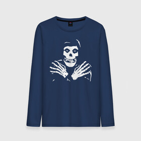 Мужской лонгслив хлопок с принтом Misfits logo , 100% хлопок |  | bones | death | group | guitar | logotype | misfits | rock | skeletone | skull | teeth | гитара | группа | зубы | кости | лого | мисфитс | неприкачнные | отбросы | рок | скелет | череп