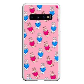 Чехол для Samsung Galaxy S10 с принтом Love Bunny , Силикон | Область печати: задняя сторона чехла, без боковых панелей | 14 февраля | baby | bunny | kawaii | love | love is | love you | rabbit | валентинка | влюбленные | девушка | жена | животные | зайчики | заяц | игрушка | кавайный | кролик | лучшая | любимая | люблю | любовь | малыш | подарок