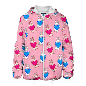 Мужская куртка 3D с принтом Love Bunny , ткань верха — 100% полиэстер, подклад — флис | прямой крой, подол и капюшон оформлены резинкой с фиксаторами, два кармана без застежек по бокам, один большой потайной карман на груди. Карман на груди застегивается на липучку | Тематика изображения на принте: 14 февраля | baby | bunny | kawaii | love | love is | love you | rabbit | валентинка | влюбленные | девушка | жена | животные | зайчики | заяц | игрушка | кавайный | кролик | лучшая | любимая | люблю | любовь | малыш | подарок