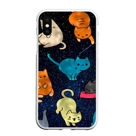 Чехол для iPhone XS Max матовый с принтом Космические котики , Силикон | Область печати: задняя сторона чехла, без боковых панелей | cat | cats | cosmos | kitten | mem | memes | rose | roses | глаза | глазки | киска | космос | кот | котёнок | котик | котики | котэ | котята | кошак | кошка | кошки | красивая | мем | мемчики | милая | прикольная | розы | светлая