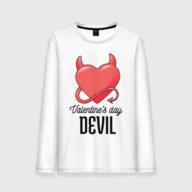 Мужской лонгслив хлопок с принтом Valentines Day Devil , 100% хлопок |  | art | devil | heart | holiday | valentines day | арт | день влюбленных | день святого валентина | дьявол | праздник | сердце