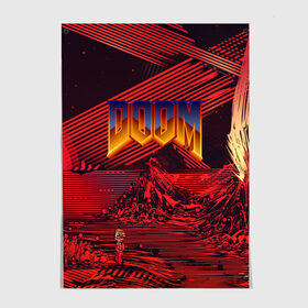 Постер с принтом DOOM / ДУМ (S) , 100% бумага
 | бумага, плотность 150 мг. Матовая, но за счет высокого коэффициента гладкости имеет небольшой блеск и дает на свету блики, но в отличии от глянцевой бумаги не покрыта лаком | doom | doom eternal | game | tegunvteg | демоны | дум | думгай | игры | марс | планета