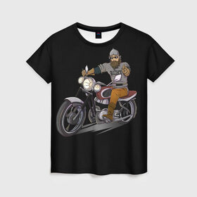 Женская футболка 3D с принтом Богатырь , 100% полиэфир ( синтетическое хлопкоподобное полотно) | прямой крой, круглый вырез горловины, длина до линии бедер | авто | байкеры | богатырь | былины | дороги | металл | мотоцикл | панки | рок | сказки