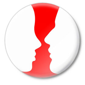 Значок с принтом Перед поцелуем ,  металл | круглая форма, металлическая застежка в виде булавки | 14 февраля | kiss | love | влюбленные лица | любовь | поцелуй