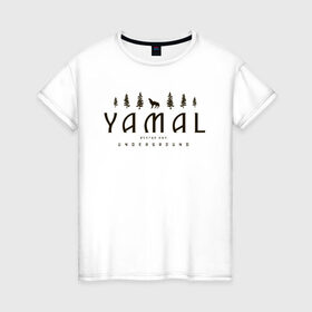 Женская футболка хлопок с принтом YAMAL UNDERGROUND , 100% хлопок | прямой крой, круглый вырез горловины, длина до линии бедер, слегка спущенное плечо | 89 | nord | yamal | андеграунд | деревья | культура | музыка | природа | рэп | север | ямал
