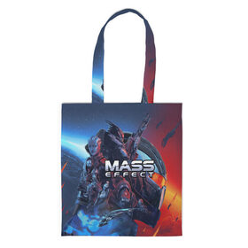 Шоппер 3D с принтом Mass EFFECT Legendary ed , 100% полиэстер | Плотность: 200 г/м2; Размер: 34×35 см; Высота лямок: 30 см | andromeda | legendary edition | n 7 | shepard | андромеда | легендарное издание | мас эффект | масс эффект | ремастер | цербер | шепард