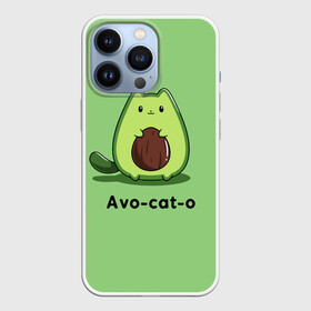 Чехол для iPhone 13 Pro с принтом Avo   cat   o ,  |  | animal | avo   cat   o | cat | авокадо | еда | животное | зверь | кот | кошка | надписи
