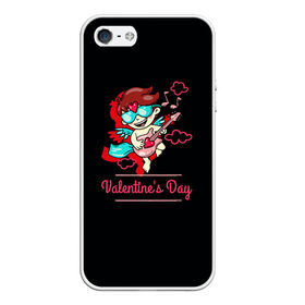 Чехол для iPhone 5/5S матовый с принтом Valentines Day , Силикон | Область печати: задняя сторона чехла, без боковых панелей | angel | cupid | day | happy | heart | love | rose | valentine | valentines | ангел | валентин | валентина | валентинка | день | купидон | любовь | святого | святой | сердце