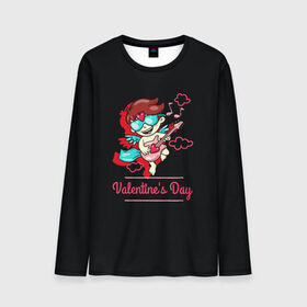 Мужской лонгслив 3D с принтом Valentines Day , 100% полиэстер | длинные рукава, круглый вырез горловины, полуприлегающий силуэт | angel | cupid | day | happy | heart | love | rose | valentine | valentines | ангел | валентин | валентина | валентинка | день | купидон | любовь | святого | святой | сердце