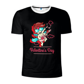 Мужская футболка 3D спортивная с принтом Valentines Day , 100% полиэстер с улучшенными характеристиками | приталенный силуэт, круглая горловина, широкие плечи, сужается к линии бедра | angel | cupid | day | happy | heart | love | rose | valentine | valentines | ангел | валентин | валентина | валентинка | день | купидон | любовь | святого | святой | сердце