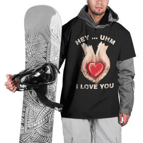 Накидка на куртку 3D с принтом I love you , 100% полиэстер |  | angel | cupid | day | happy | heart | love | rose | valentine | valentines | ангел | валентин | валентина | валентинка | день | купидон | любовь | святого | святой | сердце