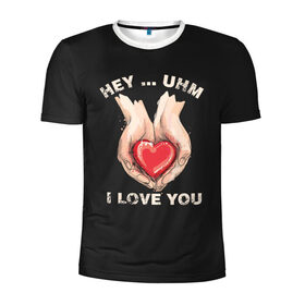 Мужская футболка 3D спортивная с принтом I love you , 100% полиэстер с улучшенными характеристиками | приталенный силуэт, круглая горловина, широкие плечи, сужается к линии бедра | angel | cupid | day | happy | heart | love | rose | valentine | valentines | ангел | валентин | валентина | валентинка | день | купидон | любовь | святого | святой | сердце
