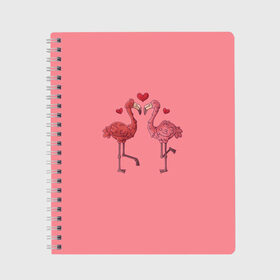 Тетрадь с принтом Love Forever , 100% бумага | 48 листов, плотность листов — 60 г/м2, плотность картонной обложки — 250 г/м2. Листы скреплены сбоку удобной пружинной спиралью. Уголки страниц и обложки скругленные. Цвет линий — светло-серый
 | Тематика изображения на принте: angel | cupid | day | flamingo | happy | heart | love | rose | valentine | valentines | ангел | валентин | валентина | валентинка | день | купидон | любовь | святого | святой | сердце | фламинго