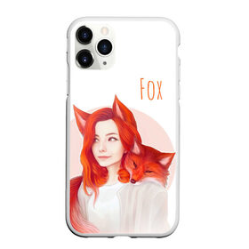 Чехол для iPhone 11 Pro матовый с принтом Девушка-лиса , Силикон |  | fox | foxy | животное | звери | лиса | лисенок | лисичка | милая | рыжая | фокс