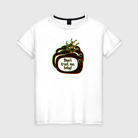 Женская футболка хлопок с принтом Dont trust TV , 100% хлопок | прямой крой, круглый вырез горловины, длина до линии бедер, слегка спущенное плечо | tv | зомбоящик | психоделика | телевизор | телек