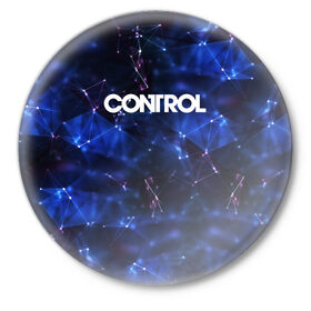 Значок с принтом CONTROL ,  металл | круглая форма, металлическая застежка в виде булавки | Тематика изображения на принте: control | game | remedy | tegunvteg | игры | контрол | ремеди