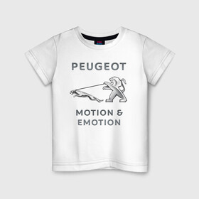 Детская футболка хлопок с принтом Пежо Ягуар Emotion , 100% хлопок | круглый вырез горловины, полуприлегающий силуэт, длина до линии бедер | emotion | jaguar | motion | peugeot | автомобиль | антибренд | мем | пежо | поводок | прикол | ягуар