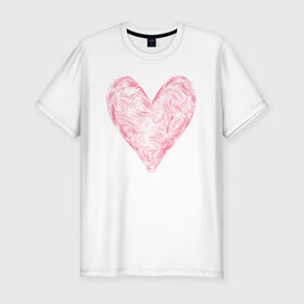 Мужская футболка хлопок Slim с принтом Сердце (День святого Валентина , 92% хлопок, 8% лайкра | приталенный силуэт, круглый вырез ворота, длина до линии бедра, короткий рукав | day | heart | love | romantic | valentine | valentines | амур | валентина | влюбленные | влюбленных | всех | день | купидон | любовь | романтика | романтичность | святого | сердечки | сердечко | сердце