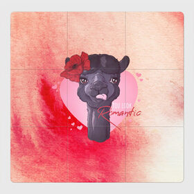 Магнитный плакат 3Х3 с принтом Lama love , Полимерный материал с магнитным слоем | 9 деталей размером 9*9 см | 14 февраля | love | the 14th of february | valentine | день влюбленных | любовь | пара | святой валентин