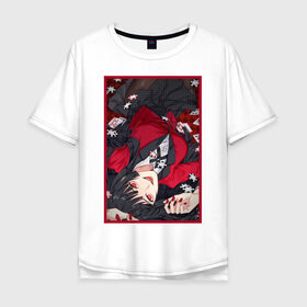 Мужская футболка хлопок Oversize с принтом Юмэко Джабами (Yumeko Jabami) , 100% хлопок | свободный крой, круглый ворот, “спинка” длиннее передней части | kakegurui | безумный азарт | карты | красивая аниме девушка | фишки | юмэко
