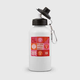 Бутылка спортивная с принтом feminism , металл | емкость — 500 мл, в комплекте две пластиковые крышки и карабин для крепления | 8 марта | весна | девушке | женский | мама | подарок | тренд | феминизм