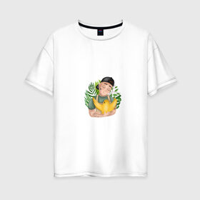 Женская футболка хлопок Oversize с принтом Взаимная и крепкая любовь , 100% хлопок | свободный крой, круглый ворот, спущенный рукав, длина до линии бедер
 | 14 февраля | весна | друзья | зеленый | любовь | подарок | птичка | татуировки