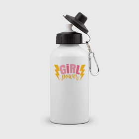 Бутылка спортивная с принтом girl power , металл | емкость — 500 мл, в комплекте две пластиковые крышки и карабин для крепления | 8 марта | girl power | весна | девушке | женская сила | женский | мама | подарок | тренд | феминизм | цветы