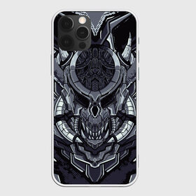 Чехол для iPhone 12 Pro Max с принтом Механический робот , Силикон |  | art | cyber | head | mechanical | skull | арт | голова | кибер | механический | монстр | робот