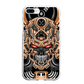 Чехол для iPhone 7Plus/8 Plus матовый с принтом CyberSkull , Силикон | Область печати: задняя сторона чехла, без боковых панелей | cyberpunk | evil | head | mask | mechanical | rage | robot | skull | арт | гнев | голова | демон | дьявол | злой | киберпанк | маска | механический | монстр | робот | рога | самурай | череп