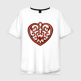 Мужская футболка хлопок Oversize с принтом Вензеля и сердечко , 100% хлопок | свободный крой, круглый ворот, “спинка” длиннее передней части | винтаж | девушка | замок.парные | любовь | сердце
