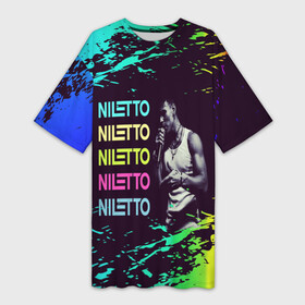 Платье-футболка 3D с принтом niletto ,  |  | nilett | niletto | niletto любимка | niletto песни | niletto танцы | голос | данил хаски | клип | любимка | музыка | нилетто | нилетто любимка | пародия | песни | песня | песня любимка | рэп | танец | танцы | телевиде | шоу
