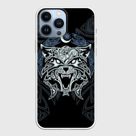 Чехол для iPhone 13 Pro Max с принтом Фенрир ,  |  | braid | celtic | fernier | ornament | pattern | sacred signs | scandinavian | wolf | волк | кельтский | орнамент | плетенка | сакральные знаки | скандинавский | узор | фернир